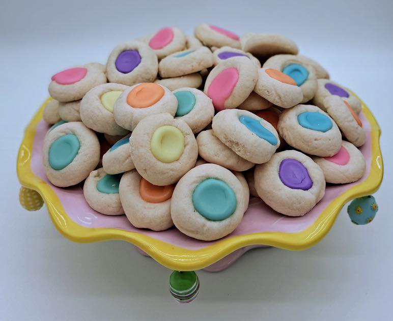 Fresh-baked thumbprint cookies at Moli McKay's Bakery
