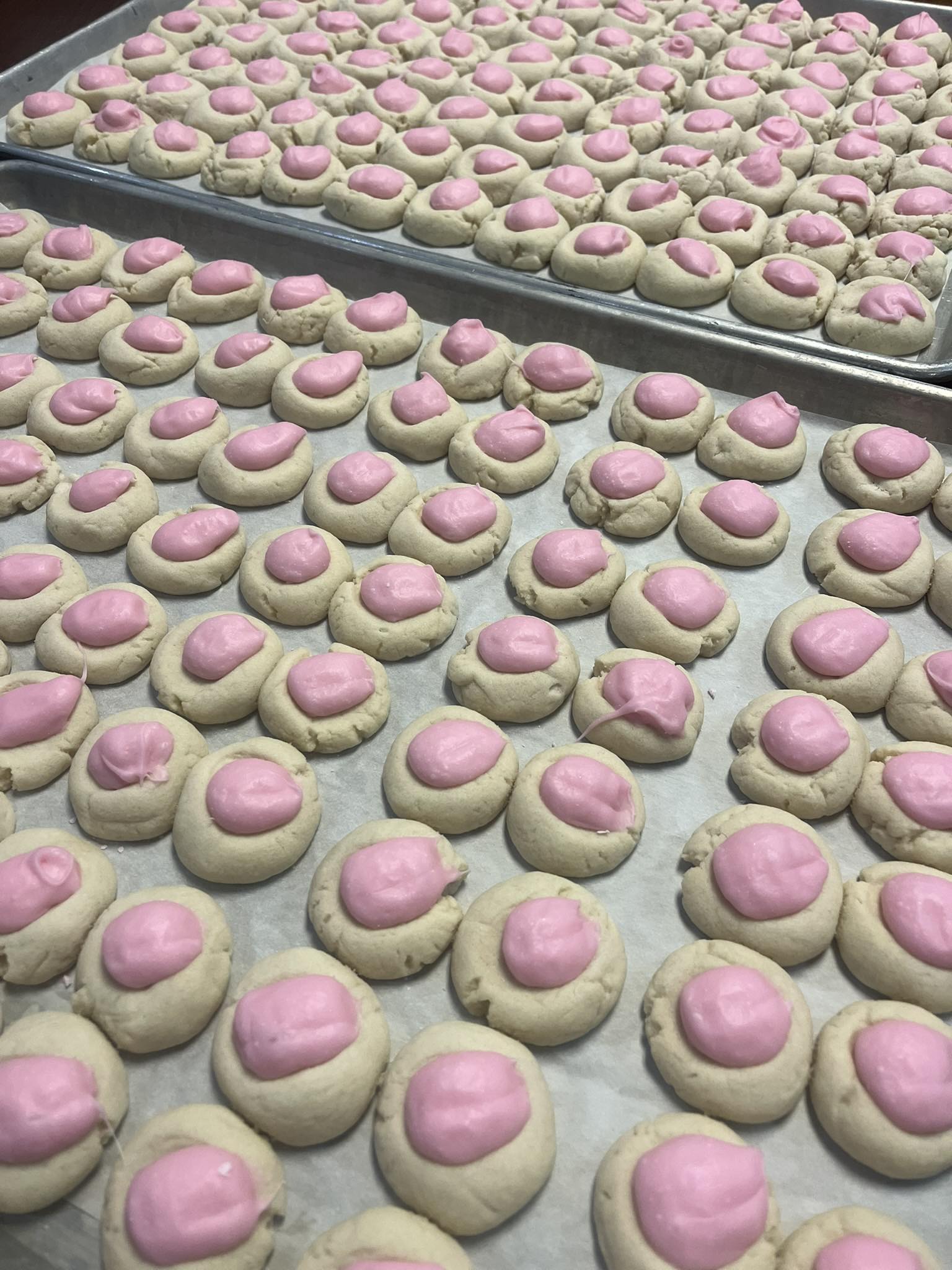 Large batch thumbprint cookie order from Moli McKay's Bakery